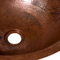 17" Round Hammered Copper Bathroom Sink