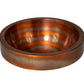 17" Round Apron Hammered Copper Bathroom Sink