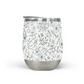 Blue Gray Flower Stemless Wine Tumbler