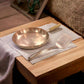 10" Round Plain Copper Pan with Matte Finish, Wood Handle and Spatula